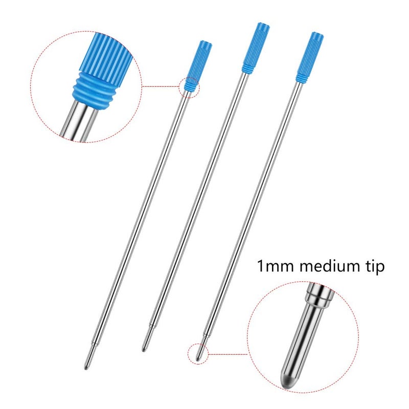 Unibene Cross Compatible Ballpoint Pen Refills 20 Pack, 1.0mm Medium Point-Blue, Smooth Writing Replaceable German Ink Refill - Image 3